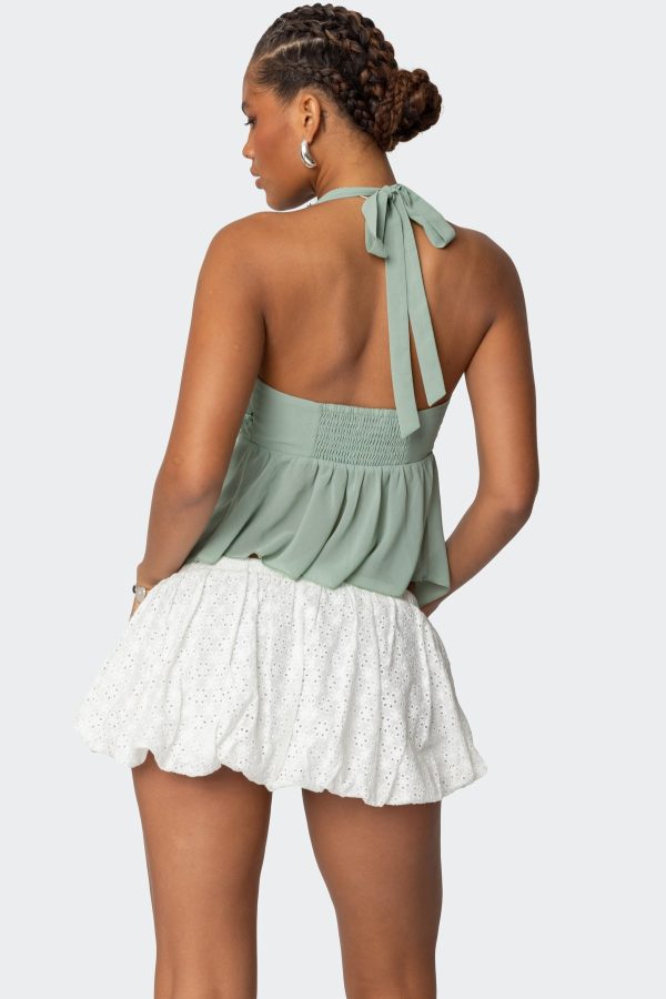 Sequin Chiffon Split Front Top - Image 4