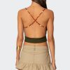Beaded Deep Cowl Neck Backless Top - Image 3