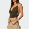 Beaded Deep Cowl Neck Backless Top - Image 5