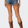 Studded Low Rise Denim Micro Shorts - Image 5