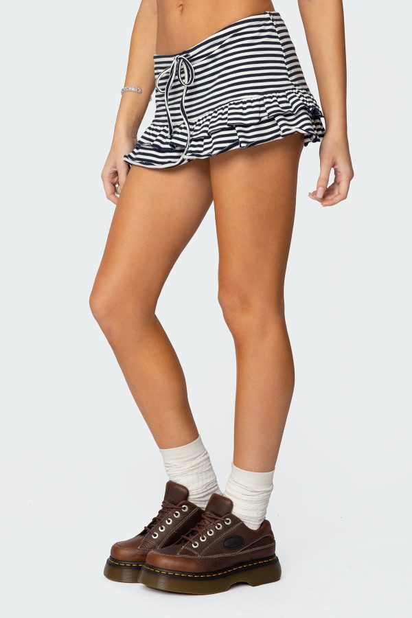 Avia Ruffle Striped Mini Skort - Image 4