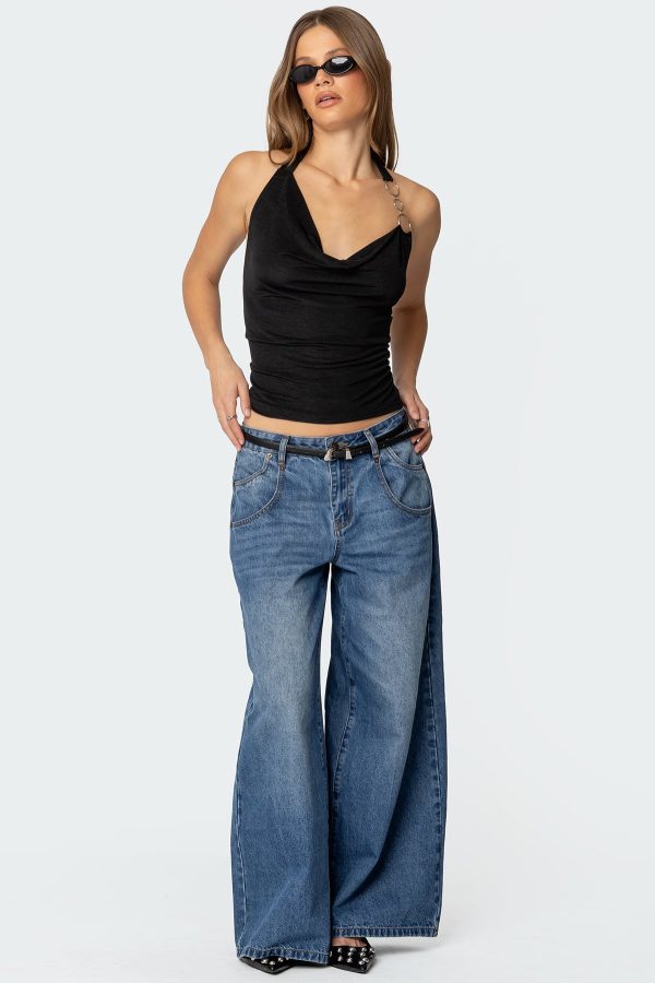 Rhia Cowl Neck Halter Top - Image 2