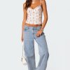 Indira Printed Cupped Lace Up Corset - Image 2