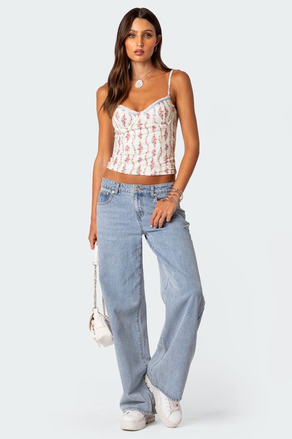 Indira Printed Cupped Lace Up Corset - Image 2