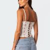 Indira Printed Cupped Lace Up Corset - Image 4